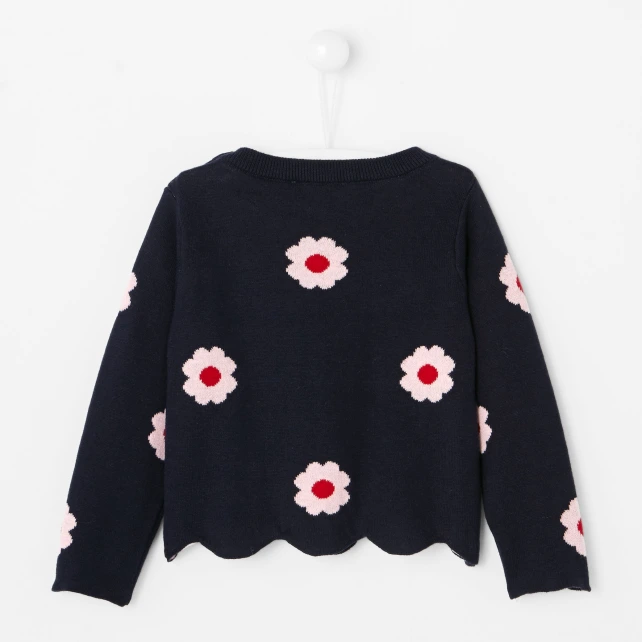 Pull bébé fille à fleurs