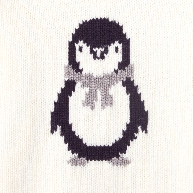 Pull bébé garçon motif pingouin