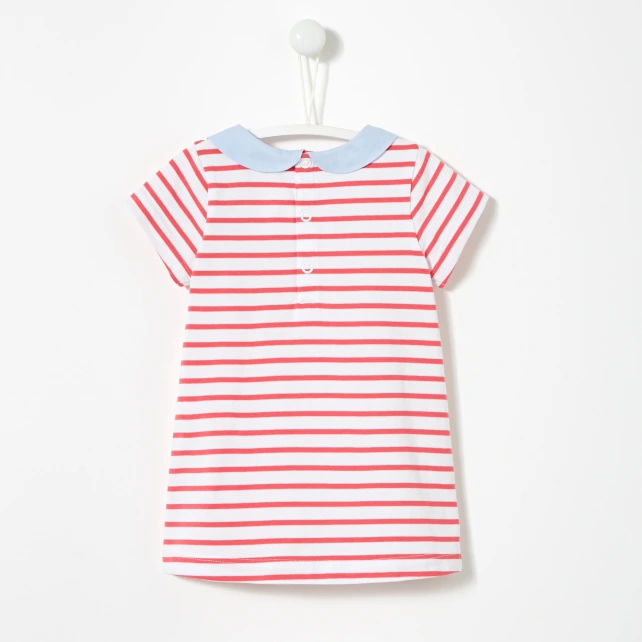 Robe rayée col Claudine