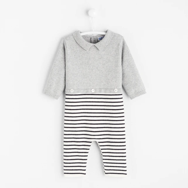 Combinaison bébé à rayures
