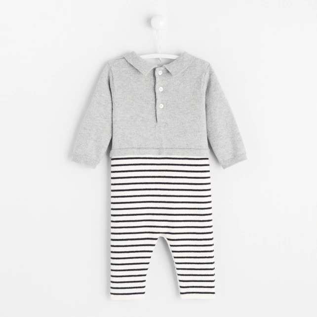 Combinaison bébé à rayures