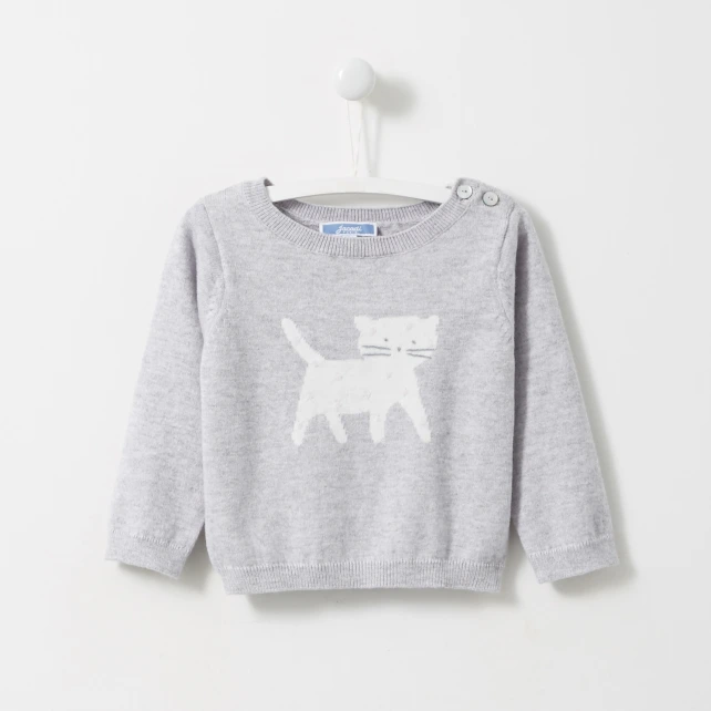 Pull intarsia Chaton