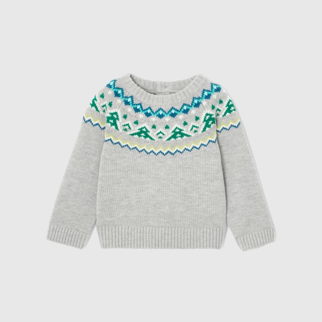 Pull bébé garçon col jacquard