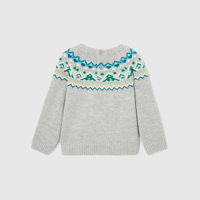 Pull bébé garçon col jacquard