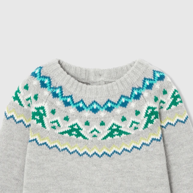 Pull bébé garçon col jacquard