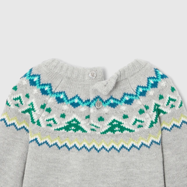 Pull bébé garçon col jacquard