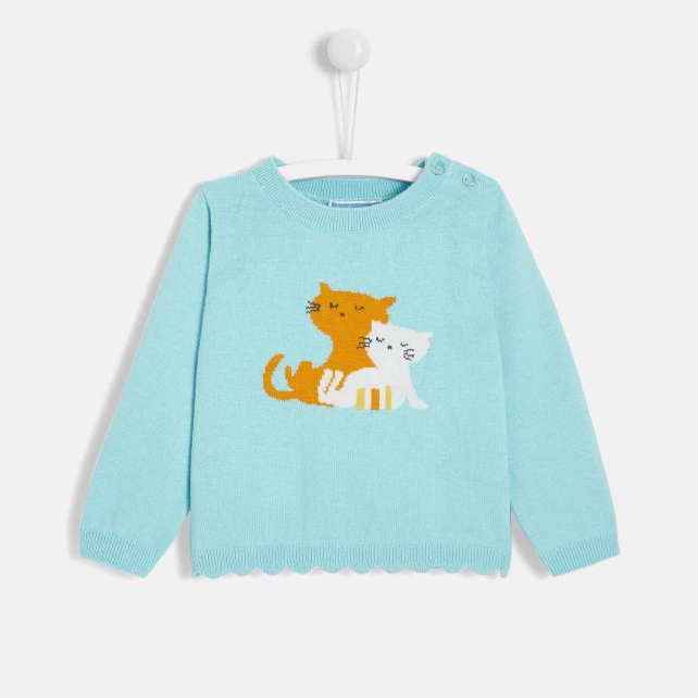 Pull bébé fille petits chats