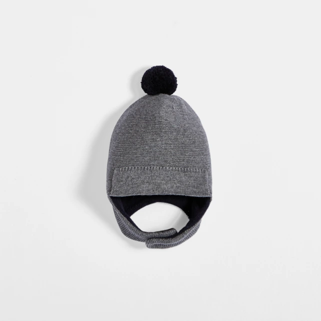 Bonnet bébé garçon à pompon