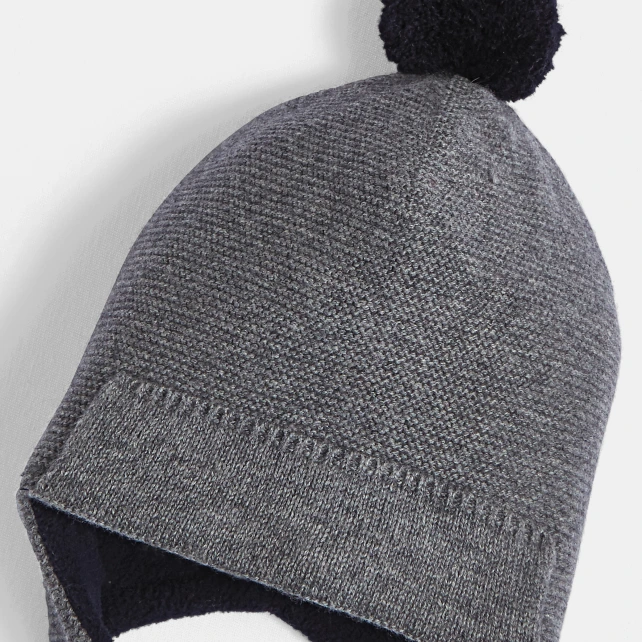 Bonnet bébé garçon à pompon