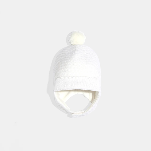 Bonnet bébé garçon à pompon
