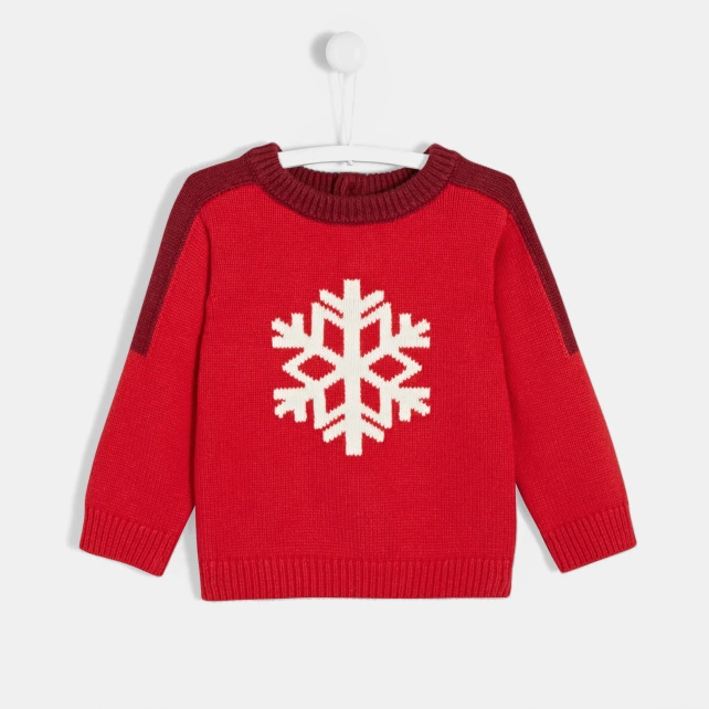 Pull bébé garçon motif flocon