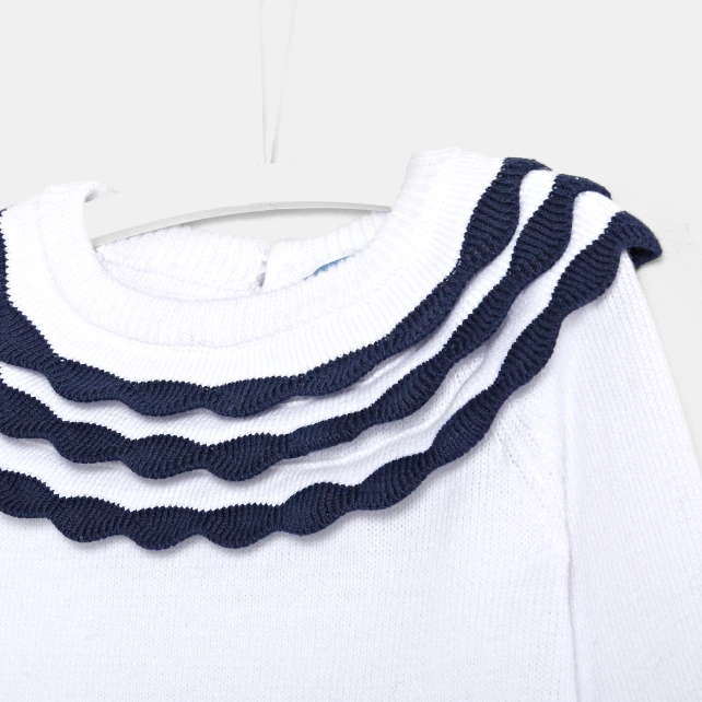 Pull bébé fille à festons