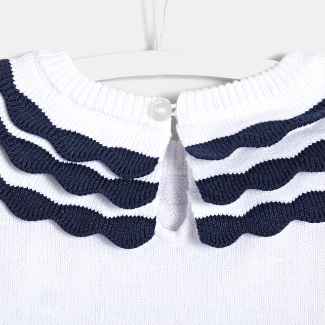 Pull bébé fille à festons