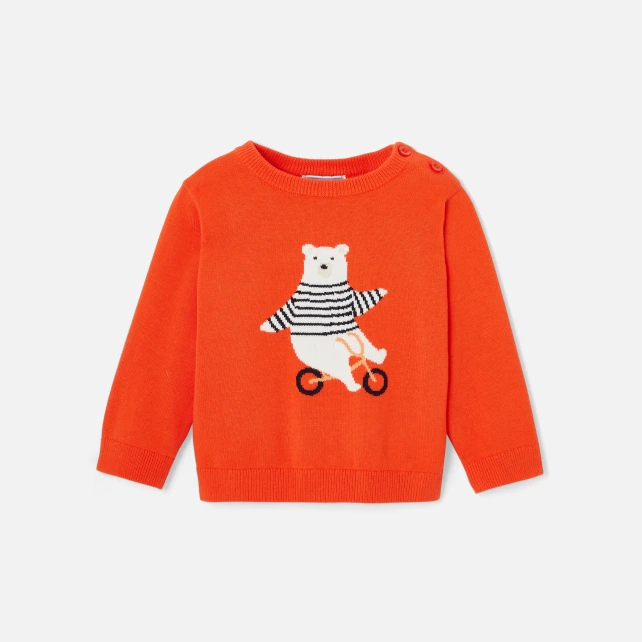 Pull bébé garçon intarsia ours