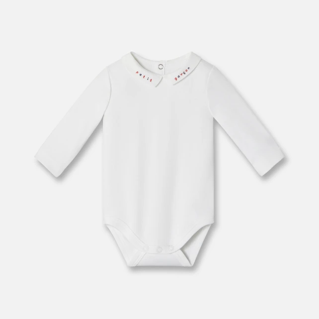 Body à col brodé main