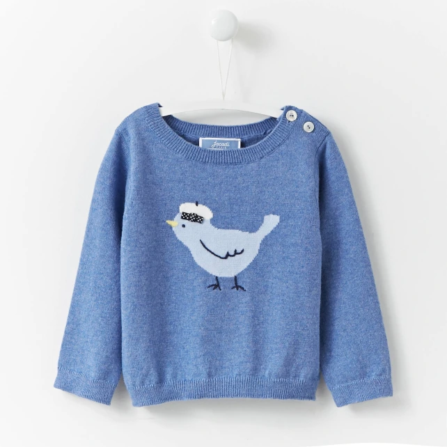 Pull à intarsia Oiseau