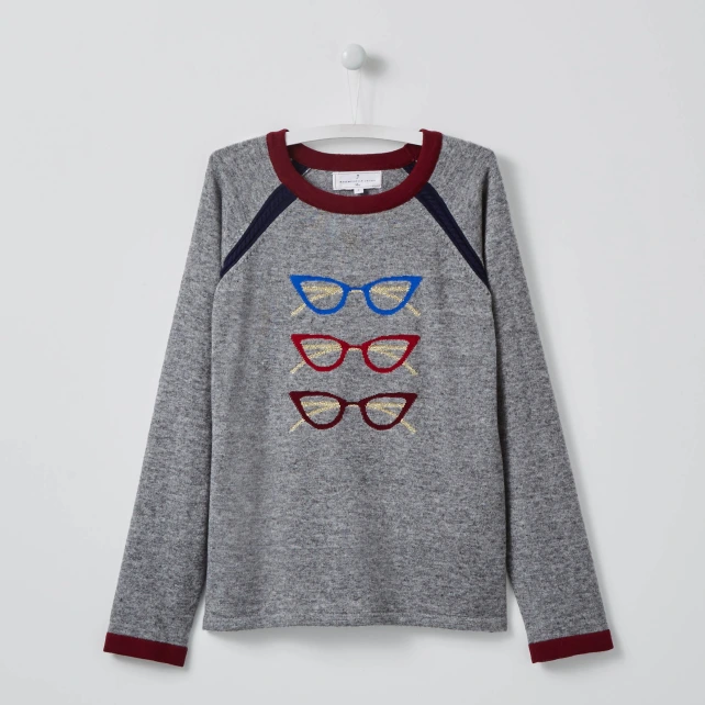 Pull intarsia Lunettes