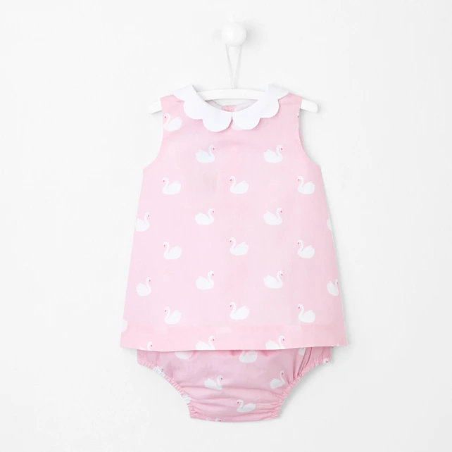 Robe bébé imprimé cygnes