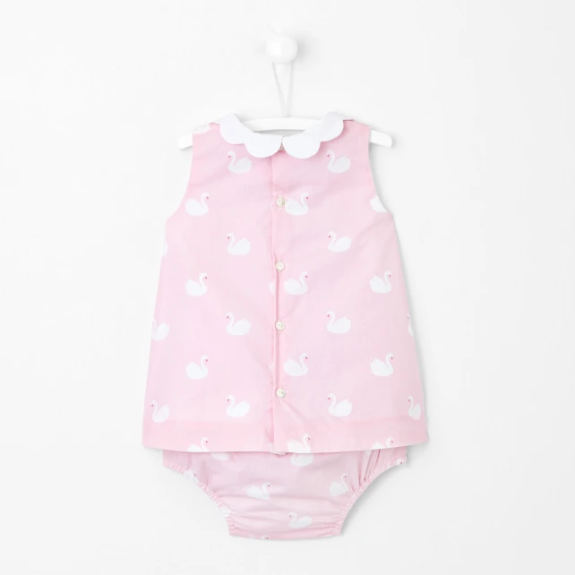 Robe bébé imprimé cygnes