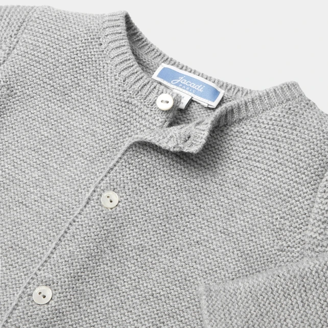 Cardigan bébé fille en point mousse