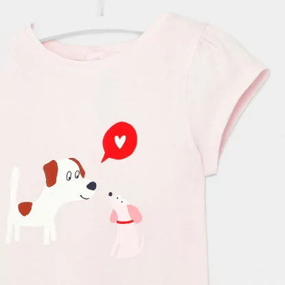 T-shirt bébé fille imprimé chien