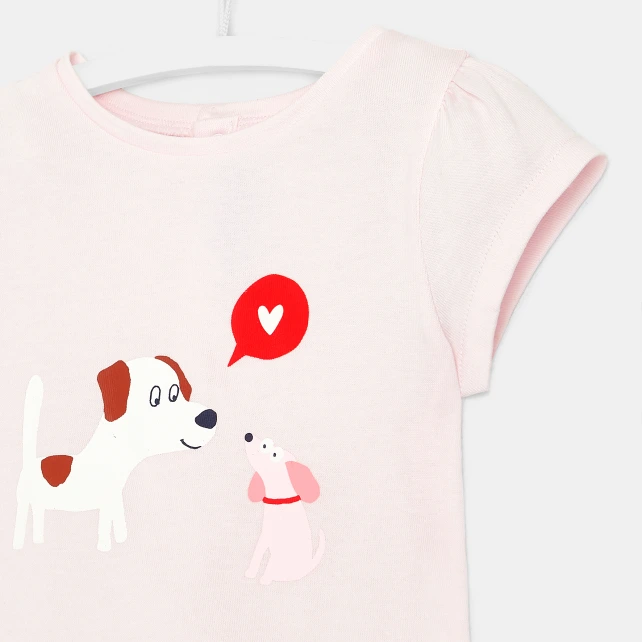 T-shirt bébé fille imprimé chien