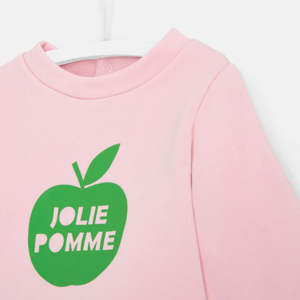Sweat bébé fille motif pomme