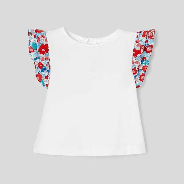 T-shirt bébé fille manches volantées