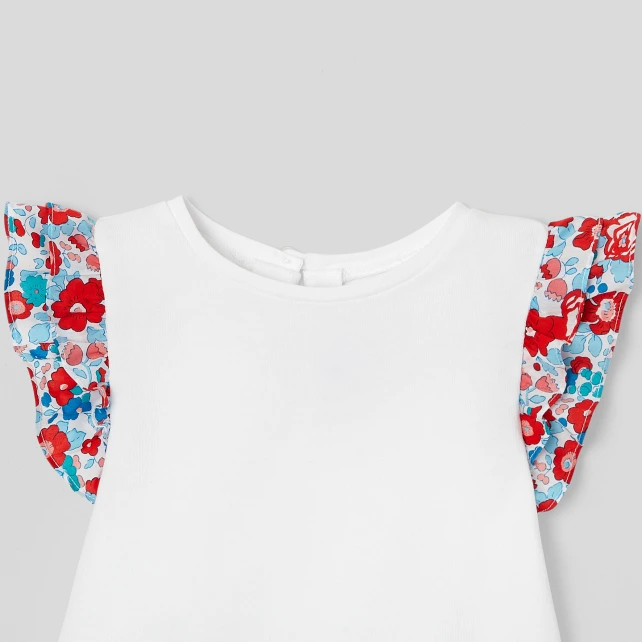 T-shirt bébé fille manches volantées