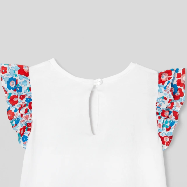 T-shirt bébé fille manches volantées