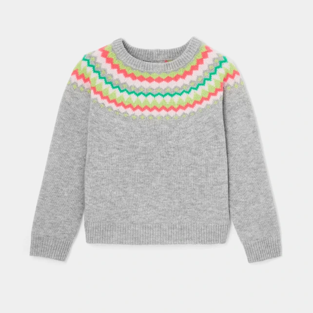 Pull en jacquard enfant fille