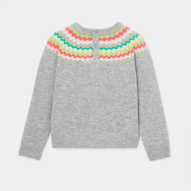Pull en jacquard enfant fille