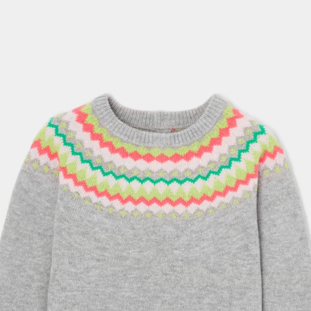 Pull en jacquard enfant fille