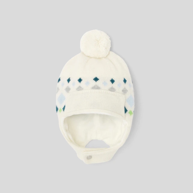 Bonnet bébé garçon jacquard fantaisie