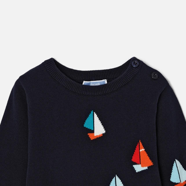 Pull bébé garçon Intarsia bateaux