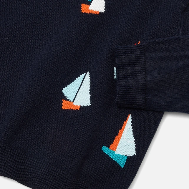 Pull bébé garçon Intarsia bateaux