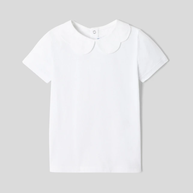 Polo enfant fille à col festonné