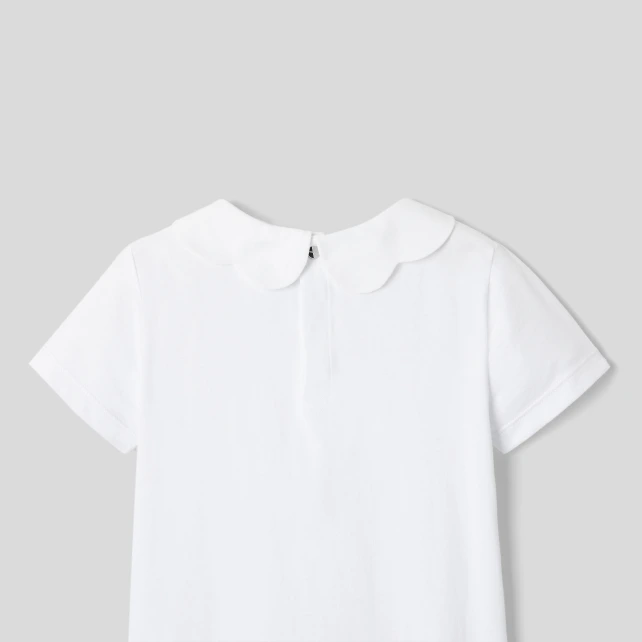 Polo enfant fille à col festonné