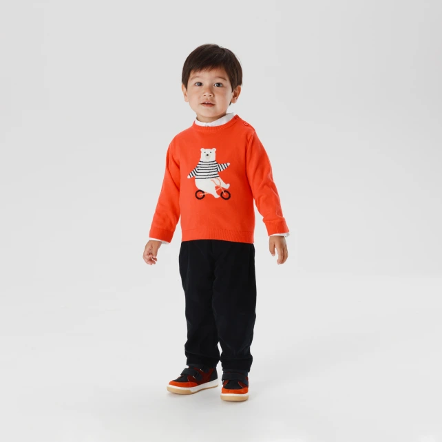 Pull bébé garçon intarsia ours