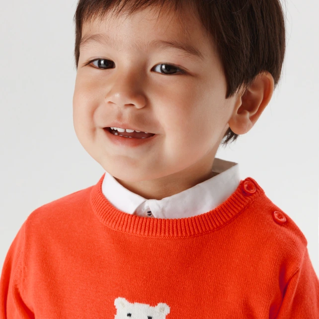 Pull bébé garçon intarsia ours