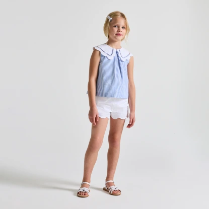 Short enfant fille en piqué de coton