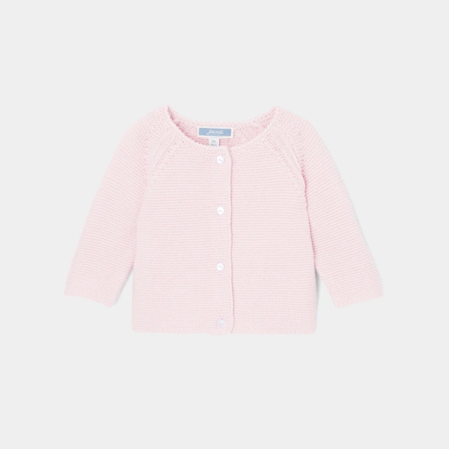 Cardigan bébé fille en point mousse