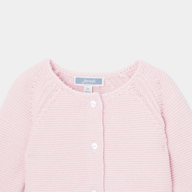 Cardigan bébé fille en point mousse