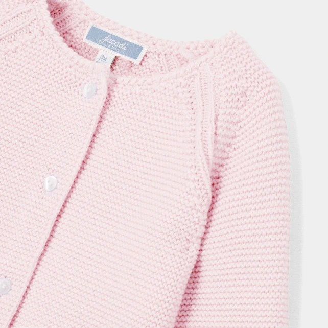 Cardigan bébé fille en point mousse