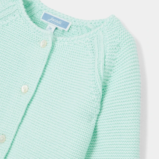 Cardigan bébé en point mousse