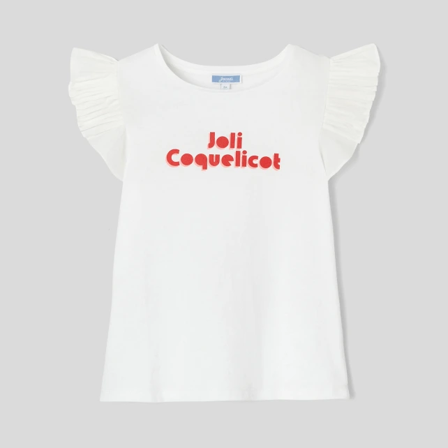 T-shirt enfant fille manches volantées