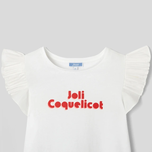 T-shirt enfant fille manches volantées
