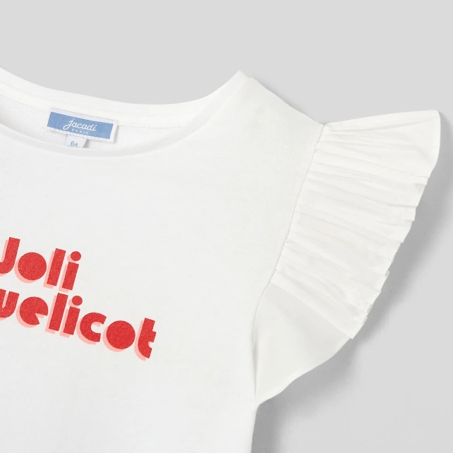 T-shirt enfant fille manches volantées