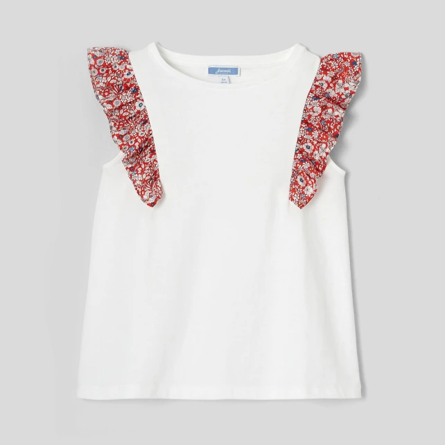 T-shirt enfant fille manches volantées