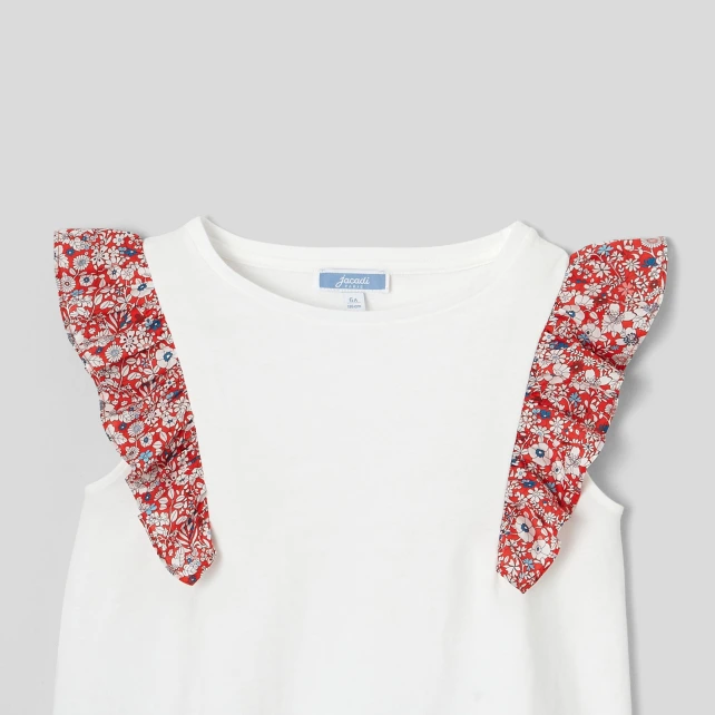 T-shirt enfant fille manches volantées